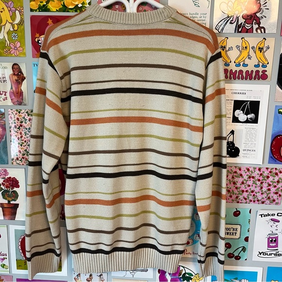 VERSACE VINTAGE Striped Designer Knit Sweater / Crew Neck - Picture 9 of 13